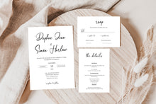 Load image into Gallery viewer, The Minimal Cursive Minimalist Simple Wedding Invitation Suite Editable Template or Printed
