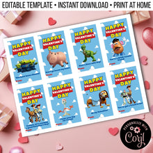 Load image into Gallery viewer, Toy Story Valentine Cards for School Editable Template, Instant Download Printable
