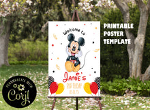 Load image into Gallery viewer, Mickey Mouse Clubhouse Boy Birthday Party Welcome Sign Poster Editable Template, Instant Download
