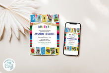 Load image into Gallery viewer, Loteria Cards Arch Serape Mexican Fiesta Birthday Invitation Editable Template, Instant Download or Printed
