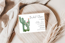 Load image into Gallery viewer, Simple Modern Cactus Mexican Fiesta Bridal Shower Invitation Digital Template
