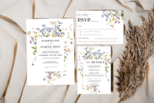 Load image into Gallery viewer, Botanical Wildflowers Floral Spring Summer Garden Wedding Invitation Suite Editable Template or Printed
