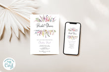 Load image into Gallery viewer, Spring Colorful Wildflowers Bridal Shower Invitation Template
