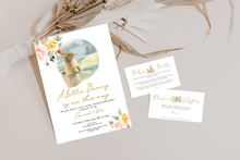 Load image into Gallery viewer, Spring Floral A Little Bunny is on the Way Baby Shower Invitation
